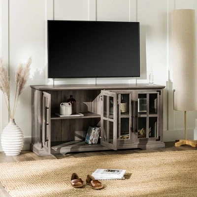 Avalene Modern Farmhouse 4 Door Glass Window Pane TV Stand for TVs up to 65" - Saracina Home Avalene Modern Farmhouse 4 Door Glass Window Pane TV Stand For TVs Up To 65" - Saracina Home -Saracina Home Shop GUEST 2ece087c 5884 4a07 894b 4bf480cb0e26