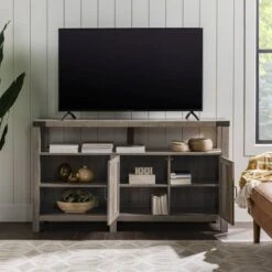 2 Door Farmhouse Highboy TV Stand For TVs Up To 65" Gray Wash - Saracina Home 4 2 Door Farmhouse Highboy TV Stand For TVs Up To 65" Gray Wash - Saracina Home -Saracina Home Shop GUEST 2f87341f 8ffe 4365 879b 5a20c67e5ef4