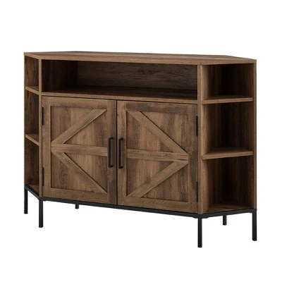 Atticus Modern Farmhouse 2 Door Corner TV Stand for TVs up to 55" Rustic Oak - Saracina Home Atticus Modern Farmhouse 2 Door Corner TV Stand For TVs Up To 55" Rustic Oak - Saracina Home -Saracina Home Shop GUEST 300a699d 8a74 4a70 bb6f e5e5e7c1c7a7