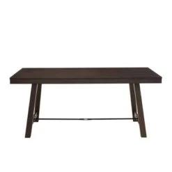 71" Tanya Modern Farmhouse Metal Stretcher Dining Table Dark Brown Oak - Saracina Home 4 71" Tanya Modern Farmhouse Metal Stretcher Dining Table Dark Brown Oak - Saracina Home -Saracina Home Shop GUEST 318da050 abf9 4756 b1f1 bc601f9c5ee6