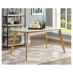 59" Retro Modern Wood Kitchen Dining Table - Saracina Home -Saracina Home Shop GUEST 32bbdfd8 eff2 4932 866b 266095fe6cee