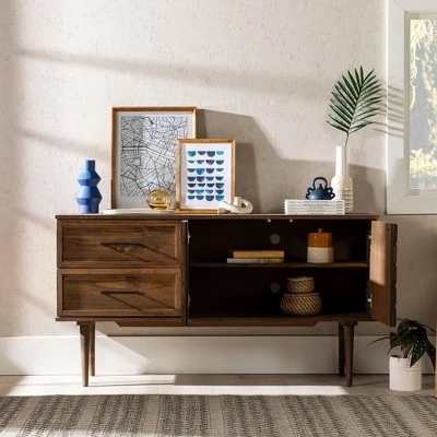 58" Modern Boho Solid Pine Wood Closed Storage Sideboard Brown - Saracina Home 58" Modern Boho Solid Pine Wood Closed Storage Sideboard Brown - Saracina Home -Saracina Home Shop GUEST 32c51967 13ed 41af 8c11 439b8c111d14