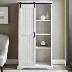 Owens Farmhouse Sliding Barn Door Storage Hutch - Saracina Home 4 Owens Farmhouse Sliding Barn Door Storage Hutch - Saracina Home -Saracina Home Shop GUEST 354bde00 14e4 4107 ab67 983a07cab062