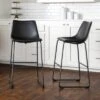 Set Of 2 Laslo Modern Upholstered Faux Leather Barstools - Saracina Home 1 Set Of 2 Laslo Modern Upholstered Faux Leather Barstools - Saracina Home -Saracina Home Shop GUEST 38b0fae0 bed1 4d14 a05c 2f037f0e7836
