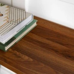 Urban Industrial Entry Table With Wood And Metal Dark Walnut - Saracina Home -Saracina Home Shop GUEST 39315e19 8670 46b1 825d 27a86728e44f