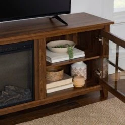 Tasi Transitional Farmhouse Glass Window Pane Door With Electric Fireplace TV Stand For TVs Up To 80" - Saracina Home -Saracina Home Shop GUEST 3996fb8e b862 40de b082 15ae3d8376e2