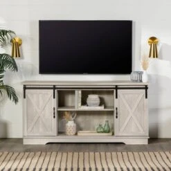 Modern Transitional Sliding Barndoor TV Stand For TVs Up To 65"- Saracina Home -Saracina Home Shop GUEST 3a33cfae 753c 49d5 b93b f8ed8ea1c772