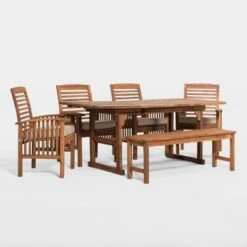 Ravenscroft 6pc Acacia Wood Patio Dining Set With Cushions - Saracina Home -Saracina Home Shop GUEST 3becc04d 78d6 4593 acae d24ff29e746c