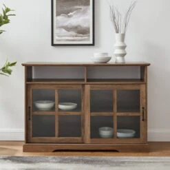 Leopold Window Pane Sliding Door Sideboard - Saracina Home