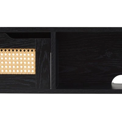 Modern Boho Floating TV Stand for TVs up to 65" with Rattan Doors - Saracina Home Modern Boho Floating TV Stand For TVs Up To 65" With Rattan Doors - Saracina Home -Saracina Home Shop GUEST 3f514002 3be2 4af5 9948 88532339756b