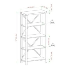 64" Sophie Industrial X Frame Bookshelf - Saracina Home -Saracina Home Shop GUEST 4056ef5b a1ba 4723 8b3f 27d330c71048