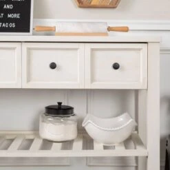 48" Farmhouse Solid Wood 2 Drawer Buffet White - Saracina Home -Saracina Home Shop GUEST 4072e9fb 834f 40c9 bb46 3cbe1815eaad