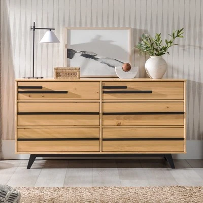 Modern 6 Drawer Double Dresser with Long Handles - Saracina Home Modern 6 Drawer Double Dresser With Long Handles - Saracina Home -Saracina Home Shop GUEST 40ea124f 3b51 440a 98f7 60e8d19eb992