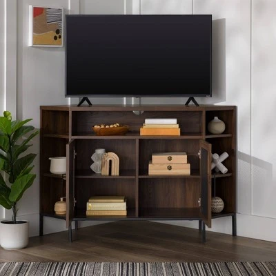 Corner TV Stand for TVs up to 55" with Metal Mesh Doors - Saracina Home Corner TV Stand For TVs Up To 55" With Metal Mesh Doors - Saracina Home -Saracina Home Shop GUEST 4226f09b ff09 4ada ac4e 8e76250e50c5