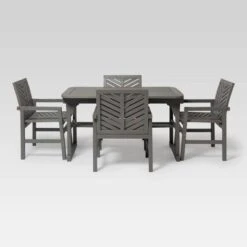 5pc Slatted Extendable Acacia Wood Patio Dining Set - Saracina Home -Saracina Home Shop GUEST 4289a56f 8003 4af7 a5a6 564d290fc70b