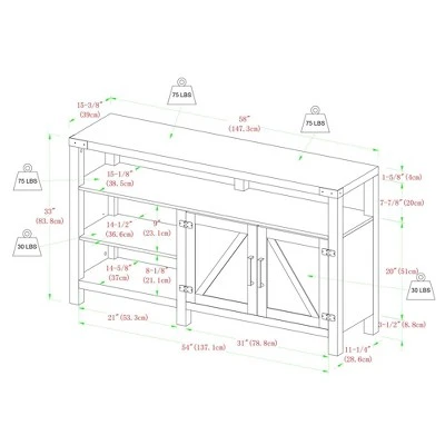 2 Door Farmhouse Highboy TV Stand for TVs up to 65" Gray Wash - Saracina Home 2 Door Farmhouse Highboy TV Stand For TVs Up To 65" Gray Wash - Saracina Home -Saracina Home Shop GUEST 4309783e 224a 484b ab00 a5bad286ba8e
