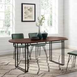 71" Phyllis Modern Drop Leaf Dining Table Walnut - Saracina Home -Saracina Home Shop GUEST 45f0b8e9 d1c4 4c13 8c1b b1c57c6922e3