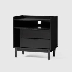 Mid-Century Modern Solid Wood 2 Drawer Nightstand - Saracina Home -Saracina Home Shop GUEST 471de06c aa0a 4e0d 974b 9de0af040ec7