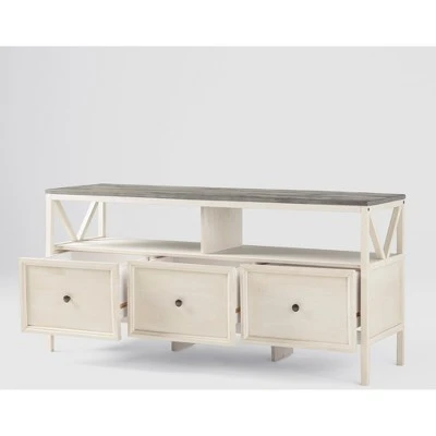 Farmhouse 3 Drawer Wood TV Stand for TVs up to 65" - Saracina Home Farmhouse 3 Drawer Wood TV Stand For TVs Up To 65" - Saracina Home -Saracina Home Shop GUEST 47fafb98 b85e 468b 9df3 9537ab731ccb