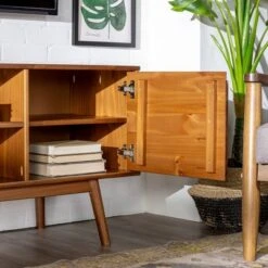 Solid Wood Mid-Century Modern TV Stand For TVs Up To 65" - Saracina Home -Saracina Home Shop GUEST 4814f0a0 557a 4091 bf29 8479abd8c5d7