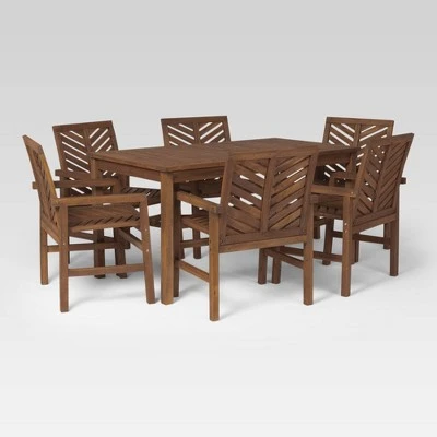 7pc Slatted Chevron Acacia Patio Dining Set - Saracina Home 7pc Slatted Chevron Acacia Patio Dining Set - Saracina Home -Saracina Home Shop GUEST 4871da67 cad9 4005 bad1 36caadb12835