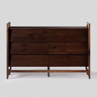 Mid-Century Modern Solid Wood Paneled 6 Drawer Dresser - Saracina Home Mid-Century Modern Solid Wood Paneled 6 Drawer Dresser - Saracina Home -Saracina Home Shop GUEST 49a2c600 8b8b 46e6 9e77 d65884fb7861