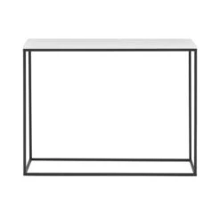 Owen Urban Box Frame Entryway Table Faux Marble White/Black - Saracina Home