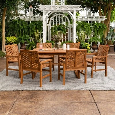 7pc Slatted Extendable Acacia Wood Patio Dining Set - Saracina Home 7pc Slatted Extendable Acacia Wood Patio Dining Set - Saracina Home -Saracina Home Shop GUEST 4defc7b3 4861 4adf bc4c 80c9ac045426