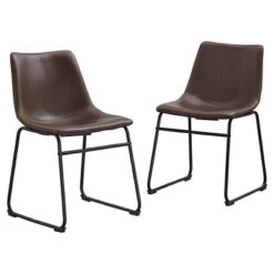 Set Of 2 Laslo Modern Upholstered Faux Leather Dining Chairs - Saracina Home 10 Set Of 2 Laslo Modern Upholstered Faux Leather Dining Chairs - Saracina Home -Saracina Home Shop GUEST 4df149f4 10cd 43f6 ae87 21d2762646ef