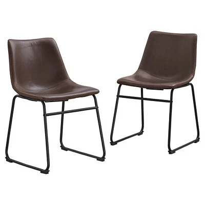 Set of 2 Laslo Modern Upholstered Faux Leather Dining Chairs - Saracina Home Set Of 2 Laslo Modern Upholstered Faux Leather Dining Chairs - Saracina Home -Saracina Home Shop GUEST 4df149f4 10cd 43f6 ae87 21d2762646ef