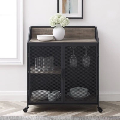 Urban Industrial Metal Mesh Bar Cart with Wheels - Saracina Home Urban Industrial Metal Mesh Bar Cart With Wheels - Saracina Home -Saracina Home Shop GUEST 4e6715c5 3ce3 4e35 aebd 6d5645575482