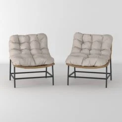 2pk Papasan Scoop Outdoor Patio Chair - Natural - Saracina Home -Saracina Home Shop GUEST 4f90f799 f729 4ef9 9855 358f0a27be20