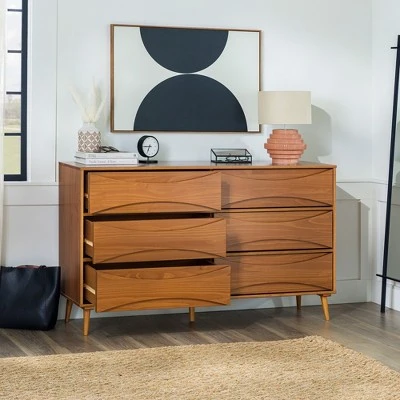 Mid-Century Modern Contoured 6 Drawer Dresser - Saracina Home Mid-Century Modern Contoured 6 Drawer Dresser - Saracina Home -Saracina Home Shop GUEST 4f9f1d1c 1d30 433d abee ec047232182c