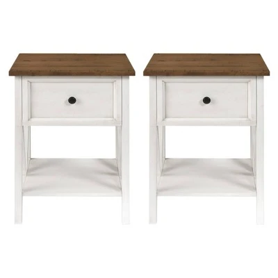 Set of 2 Farmhouse Single Drawer V Frame Nightstands - Saracina Home Set Of 2 Farmhouse Single Drawer V Frame Nightstands - Saracina Home -Saracina Home Shop GUEST 50285f74 c096 4646 942b 6ccbf5d3dde3