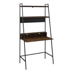 36" Writing Desk With Open Storage Ladder Bookshelf - Saracina Home
