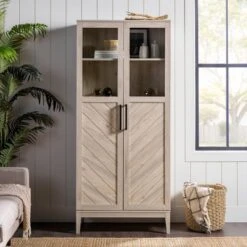 68" Boho Modern Tall Storage Wood Cabinet - Saracina Home -Saracina Home Shop GUEST 51d4275b 30d0 4c3b 85c4 0822c6d9819a