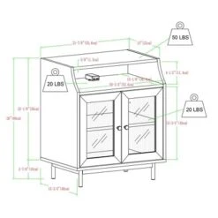 Fluted Glass Double Door Nightstand With USB Port - Saracina Home -Saracina Home Shop GUEST 522310c6 5a37 4d2b a1a1 802d0290778d