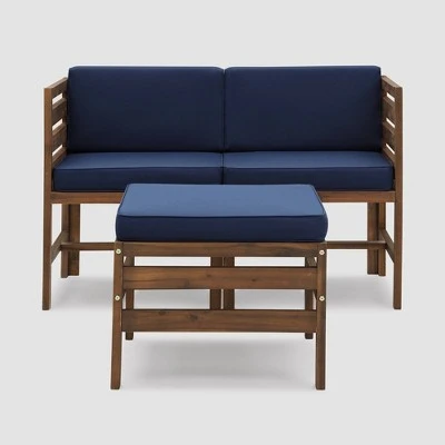 3pc Modular Acacia Wood Patio Chat Set with Cushions - Saracina Home 3pc Modular Acacia Wood Patio Chat Set With Cushions - Saracina Home -Saracina Home Shop GUEST 52b769b2 601c 4a9b 998b 9ea4cc3064c7