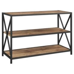 25.62" X Frame Metal And Wood Media Bookshelf - Saracina Home -Saracina Home Shop GUEST 52dc6235 5678 4183 9fa3 c366355d431d