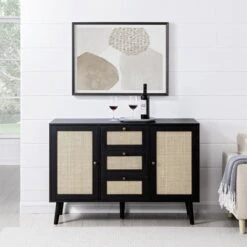 Modern Boho Wood And Rattan Storage Sideboard Black - Saracina Home -Saracina Home Shop GUEST 52f5e3ee 76b4 4a71 b8d9 41f7b184a080