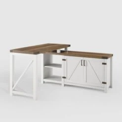 Farmhouse Rustic L Shaped Desk With Storage - Saracina Home -Saracina Home Shop GUEST 548cfd29 f483 449e 9420 48f42153627f