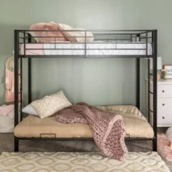 Twin Over Futon Analise Metal Bunk Bed Black - Saracina Home -Saracina Home Shop GUEST 561bd3db cee9 44eb b8a5 0f2ff86da729