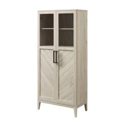 68" Boho Modern Tall Storage Wood Cabinet - Saracina Home -Saracina Home Shop GUEST 567f6d5b da6c 4dfe 99f6 a5817a63ab46