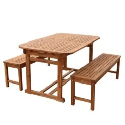 Ravenscroft 3pc Modern Boho Acacia Wood Slat Top Outdoor Dining Set - Saracina Home -Saracina Home Shop GUEST 57b4cbbf fc6d 4808 9aa4 45ac4d52a8c4