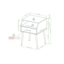 Modern 1 Drawer Angled Side Table - Saracina Home