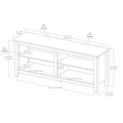 Transitional 4 Cubby Wood Open Storage TV Stand For TVs Up To 65"- Saracina Home -Saracina Home Shop GUEST 59634fb1 f02a 449c 97f4 ca11b0d1df1f