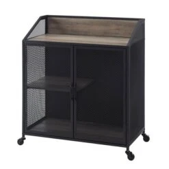 Urban Industrial Metal Mesh Bar Cart With Wheels - Saracina Home 8 Urban Industrial Metal Mesh Bar Cart With Wheels - Saracina Home -Saracina Home Shop GUEST 59a24ed4 da17 4087 8cad 6500ce3bd7b6