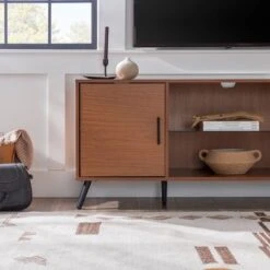 2 Door Mid-Century Modern Wood Storage TV Stand For TVs Up To 65" - Saracina Home -Saracina Home Shop GUEST 59d9ba89 cb9a 4256 a9ae e85782706a5a