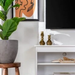 Modern Contemporary Simple Wood Storage Console TV Stand For TVs Up To 65" - Saracina Home -Saracina Home Shop GUEST 5d33ce91 88d1 4797 bd70 3bbe4e080c85