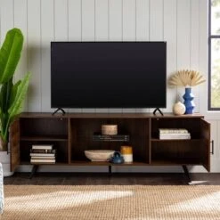 2 Door Mid-Century Modern Wood Storage TV Stand For TVs Up To 80" - Saracina Home -Saracina Home Shop GUEST 5d44119d 7e55 4beb 8f77 bb1514318948